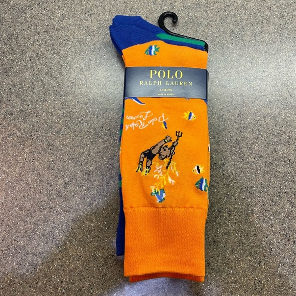 🆕 POLO Ralph Lauren Bearwaiian Knit Dress Trouser Socks 2Pack - Picture 2 of 5
